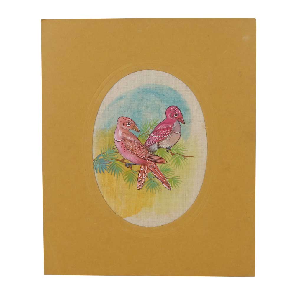 Bird Art Handmade Tropical Wild Life Nature Ethnic Fabric Painting